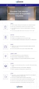 Elevator Cab Interior Maintenance and Inspection Checklist